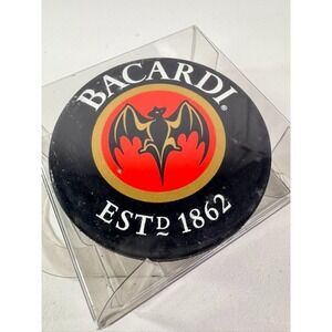 Bacardi Rum Promo Hockey Puck Logo Bar Collectible ESTD 1862 w/ Box